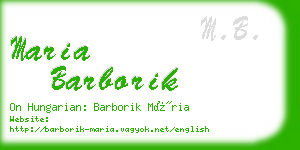 maria barborik business card
